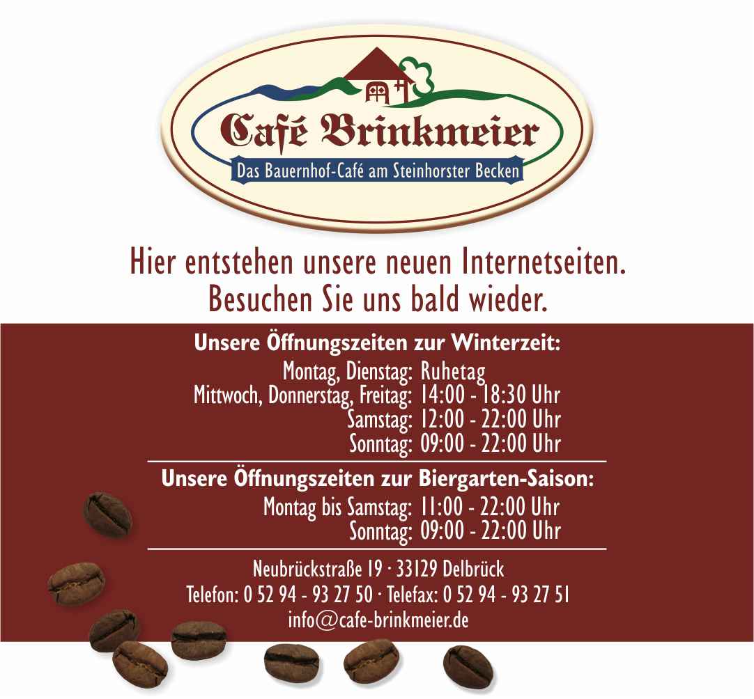 Café Brinkmeier - Hier entstehen unsere neuen Internetseiten.